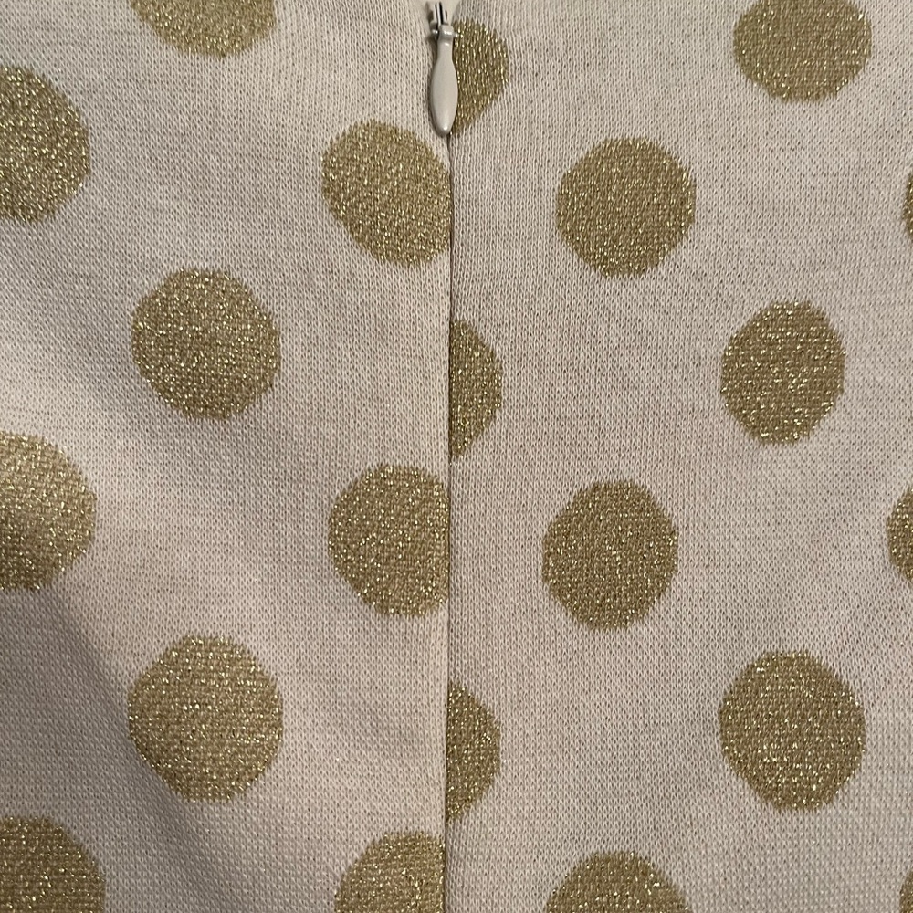 Boden Us 8R Dress Sparkly Gold Dots on Cream Background - Picture 5 of 5